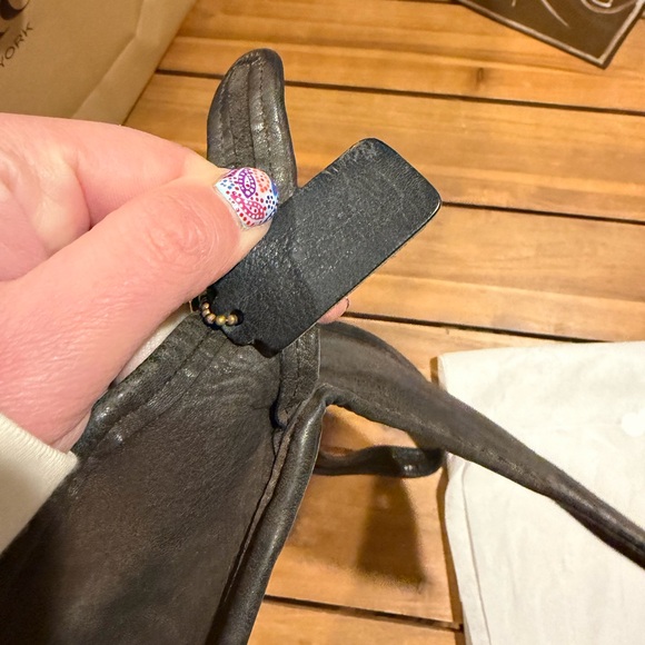 Vintage Dark Grey Leather Coach Crossbody Bag - Picture 7 of 11